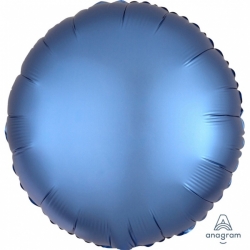 Balon foliowy satynowy okrągły Niebieski 43 cm